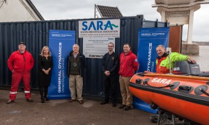 SARA Show General Dynamics & Celtic Recycling the new Container and resuce boat they will locate at celtic recycling at Newport